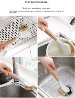 Cepillo De Limpieza De Cocina Multifuncional Con Mango Largo Y No Grasoso Para Ollas Tazas Y Platos Material De Madera - details 4