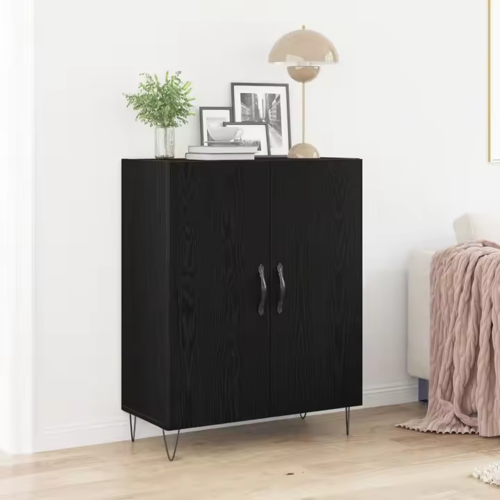 vidaXL Aparador Negro de Roble 69,5x34x90 cm Madera Elaborada - 1