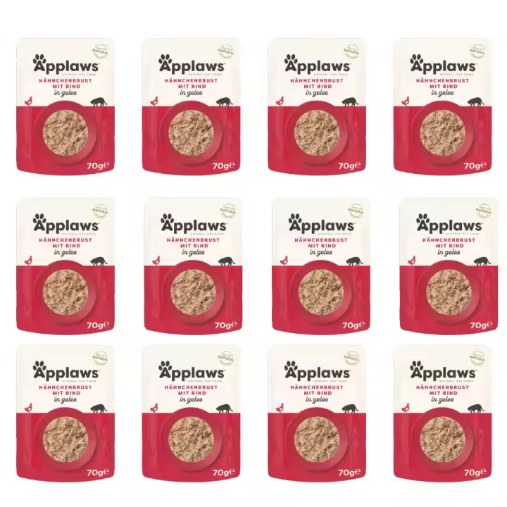 APPLAWS CAT SOBRES POLLO Y TERNERA EN GELATINA 12X70g. - 1