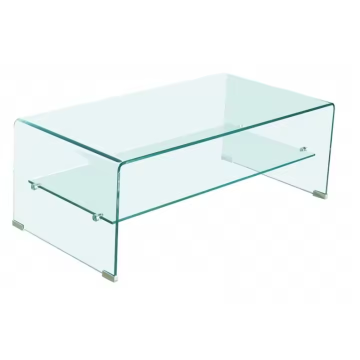 Mesa CARLA, baja, cristal curvado, 110x55 cms - 1