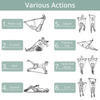 Barra de pilates portátil, de resistencia elástica, ajustable, extraíble, para estiramiento, Yoga, sentadillas, abdominales, Fitness en casa - KMT Style - details 1
