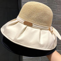 Gorro De Lata Para Mujer Protección UV Sombrero De Paseo Playa Exterior Con Cordones Estilo Panama Para Verano - details 3