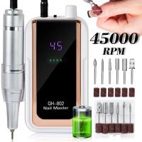 Máquina De Uñas Eléctrica Recargable 45000RPM Con Conector USB Set De Perforadora Para Manicura Borrador De Esmalte Bajo Ruido - details 1