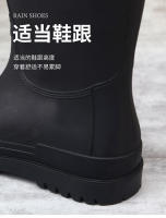 Zapatos De Lluvia Para Hombres Botas De Agua De Medio Tamaño Moda Coreana Suaves Y Antideslizantes Suela Gruesa Material De Goma - details 10