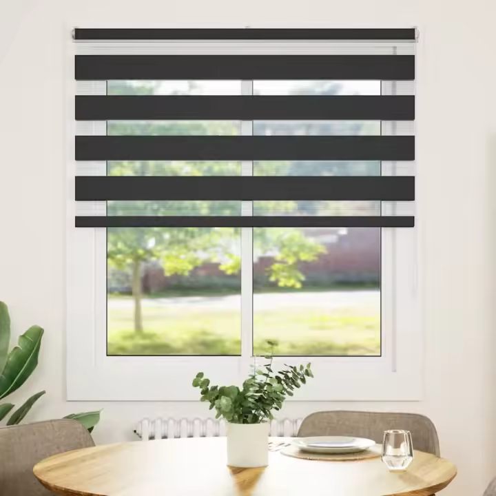 Estor cebra negro 130x150 cm tejido ancho 125,9 cm poliéster - 1
