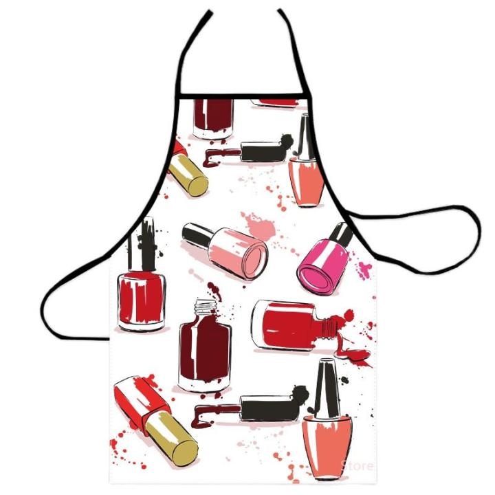 Delantal De Lona Oxford Para Mujer Con Diseño De Uñas Y Logo De Tienda Adecuado Para Cocina Limpieza Regalo De Moda