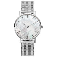 Reloj De Mujer De Lujo En Color Rosa Oro Con Dial De Concha Y Correa De Malla Reloj De Cuarzo Para Damas Moda Casual - details 3