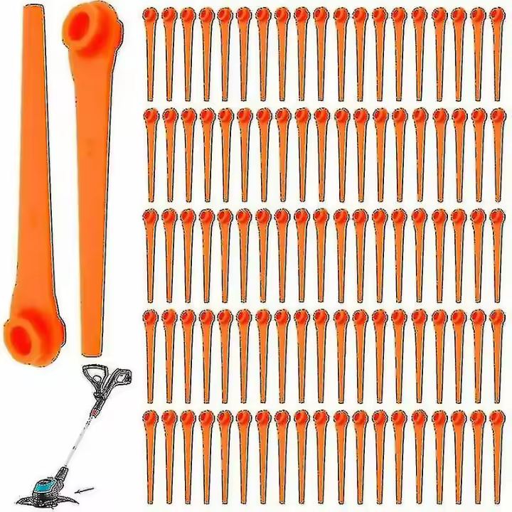 Paquete de 100 Placas de plástico para desbrozadora Gardena 9823 9825 9820 9821 de 70 mm - 1