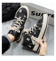 Zapatos De Lona Para Hombre Con Cordones Estilo Clásico Casual Altas Mocasines De Caminar Juvenil Rundown Para Cricket - details 11