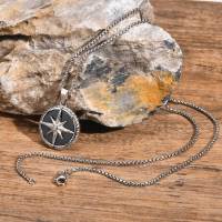 Collar masculino con colgante de ojo de tigre y estrella de 8 puntas - Acero inoxidable hipoalergénico - details 7