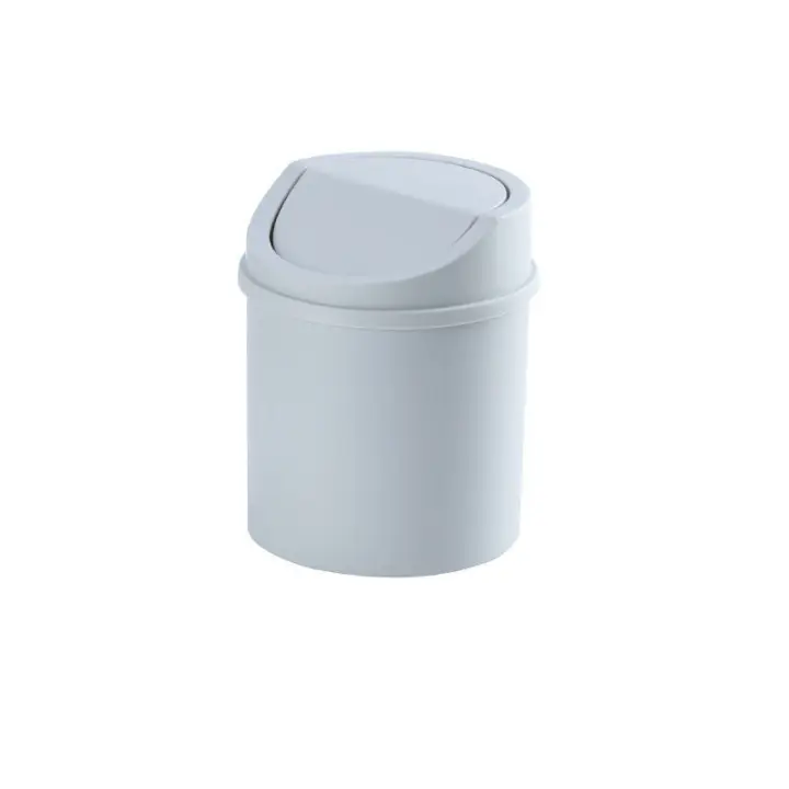 Mini Papelera De Escritorio Pequeña Cubeta De Basura Con Tapa Para Dormitorio Almacenamiento De Espacio Limpia Casa Y Oficina - 1