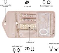 Caja de almacenamiento de joyas de viaje, Anillo plegable, pulsera, pendientes, Bolsa de almacenamiento de viaje - details 4