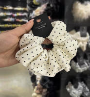 Accesorios De Pelo Coreanos Con Polka Dots Negro Y Blanco Granadilla Banda Elástica De Satén Para Coletas Estilo Adulto - details 5