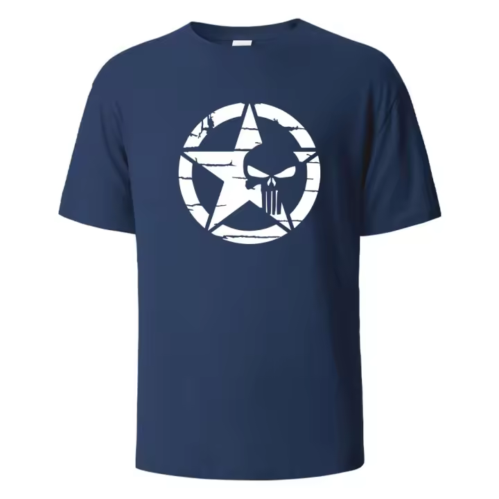 Camiseta De Estrella Para Hombre Ropa Basic Streetwear Algodón 100% Camiseta Casual Transpirable De Verano Estilo Hip Hop - 1