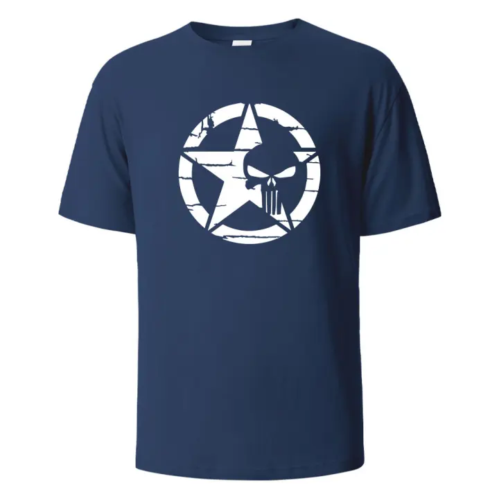 Camiseta De Estrella Para Hombre Ropa Basic Streetwear Algodón 100% Camiseta Casual Transpirable De Verano Estilo Hip Hop - 1