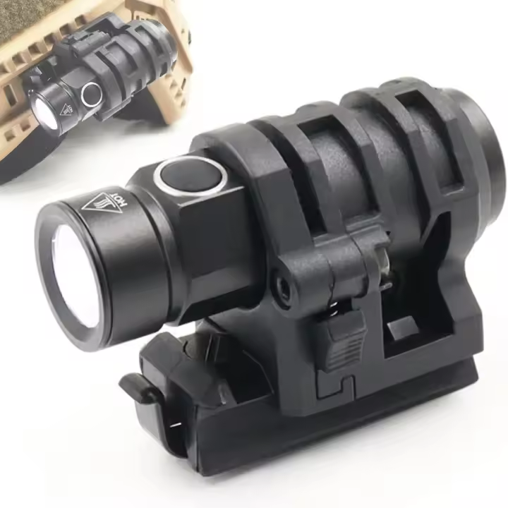 Set De 3 Linternas Tácticas Anti-seis Para Camping Y Caza Fuente De Luz LED Ajustable Para Casco No Incluye Baterías - 1