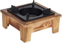 BBQ Estufa de Alcohol Estante de Madera Barbacoa Portátil Alcohol Horno Estufa Vajilla Utensilios de Cocina para Picnic al aire libre - details 0
