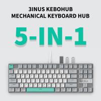Teclado mecánico 3inuS 87 teclas 5 en 1 con hub dual USB-C y cable hot-swappable - interruptores marrones. - details 2