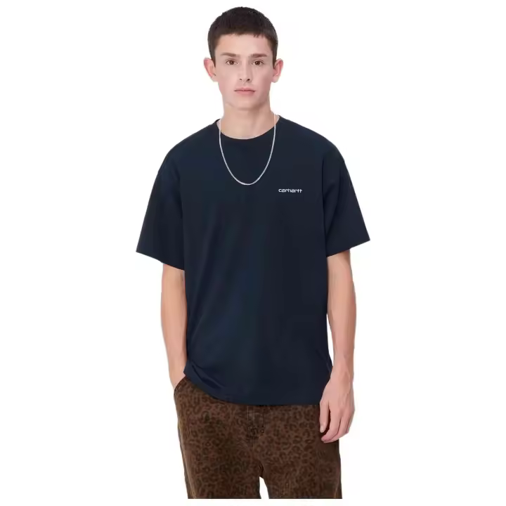 Camiseta de Manga Corta carhartt WIP Script Embroidery para hombre en color azul - 1