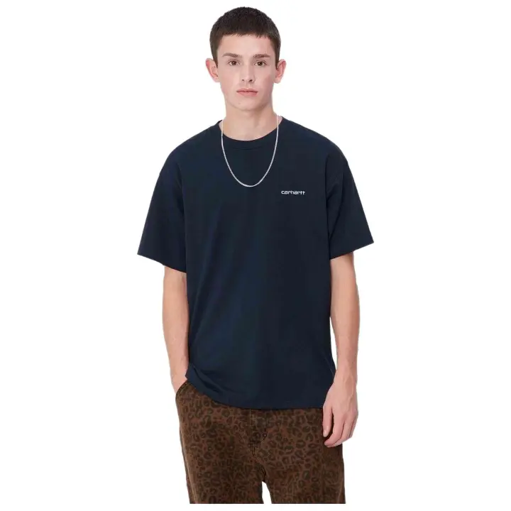 Camiseta de Manga Corta carhartt WIP Script Embroidery para hombre en color azul - 1
