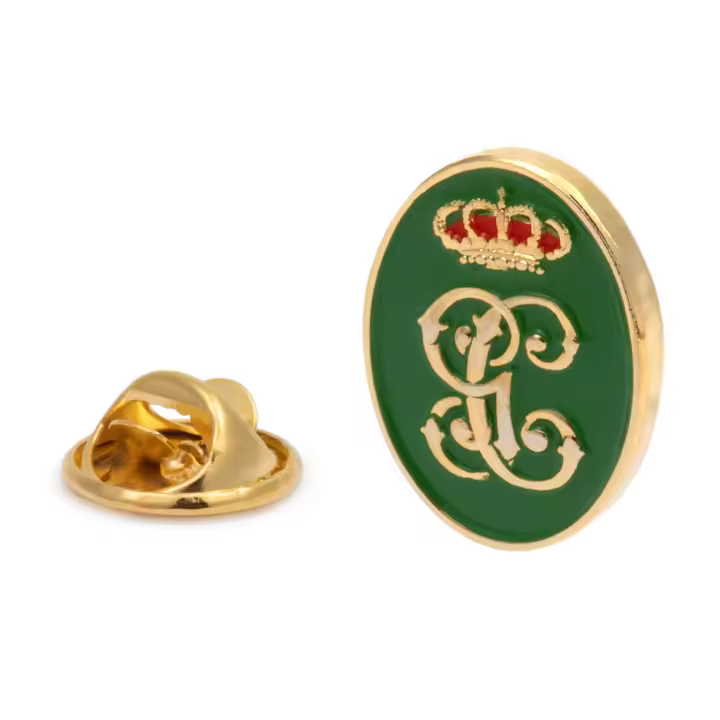 Gemelolandia | Pin de Traje del Escudo de la Guardia Civil Verde y Dorado 18mm - 1