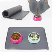 Nueva Alfombra Impermeable Para Mascotas De Silicona Color Sólido Almohadilla Para Comida Y Bebida De Perro Y Gato Fácil De Lavar - details 1