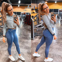 Leggings De Yoga Para Mujer En Color Rosa Lila Y Rosa Sólido Elasticidad Y Comodidad Para Gimnasio Y Fitness Contorno Curvo Sin Costuras - details 6