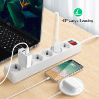 Aigostar Regleta alargador de 2/3/4/5/6 enchufes con cable de 1.5/3/5 metros e interruptor. Color Blanco - details 1