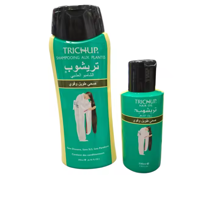 Pack de champú + aceite 2 UNIDADES Trichup Vasu 300ml ,Champú y aceite de cabello ideal para el crecimiento, pelo sano sedoso y brillante,SET DE CHAMPÚ Y ACEITE CAPILAR  crece pelo NOVEDAD - 1