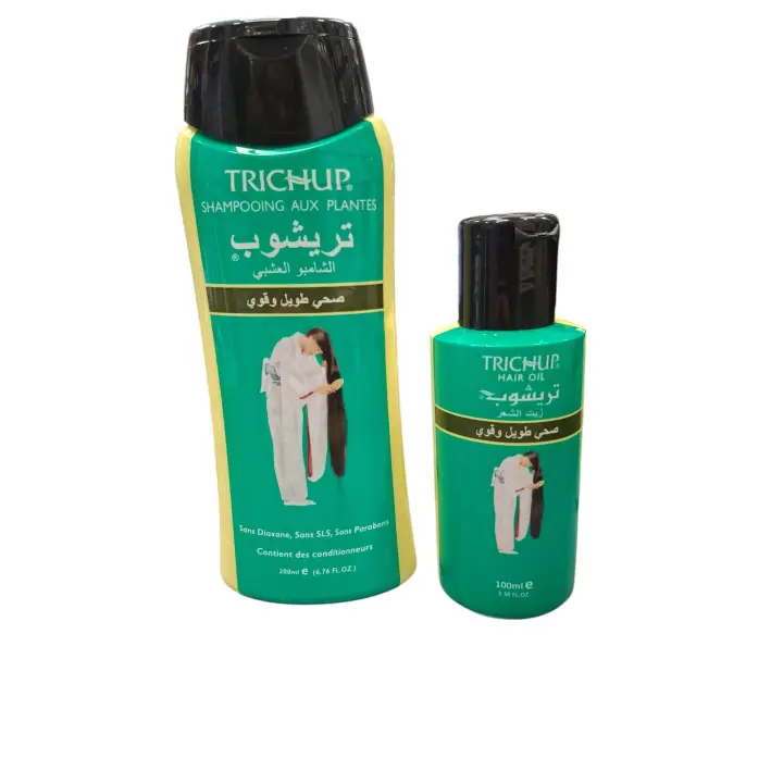 Pack de champú + aceite 2 UNIDADES Trichup Vasu 300ml ,Champú y aceite de cabello ideal para el crecimiento, pelo sano sedoso y brillante,SET DE CHAMPÚ Y ACEITE CAPILAR  crece pelo NOVEDAD - 1
