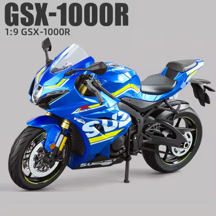 Modelo De Motocicleta SUZUKI GSX-1000R a Escala 1:9 Para Niños Juguetes De Metal Con Ruedas De Aleación Absorción De Choques Regalo Para Niños Boys - 1
