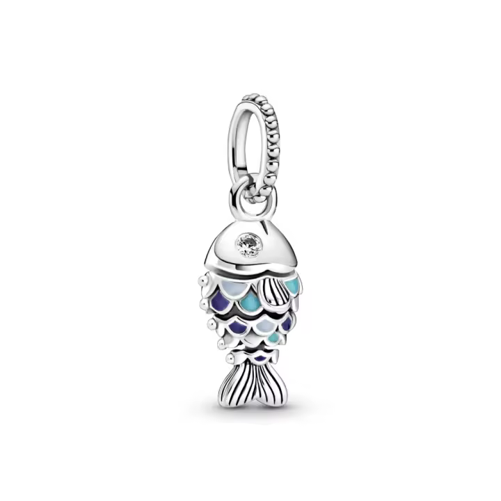 Pandora Pandora Charm Colgante en plata de ley Pez Escamas Azules 799428C01 , para Mujer - 1