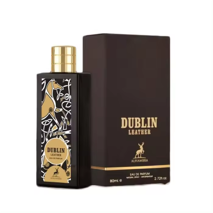 Maision Alhambra Perfume Dublin Leather 80ml Fragancia masculina amaderada, dulce, fuerte, elegante, Colonia de hombre oriental durabilidad en piel NOVEDAD - 1