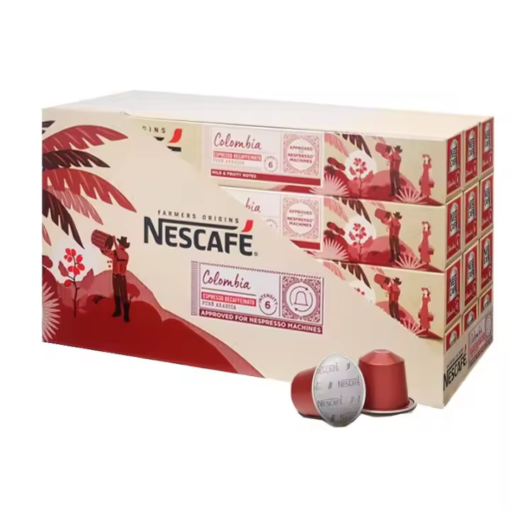 Colombia Descafeinado Nescafé. 120 cápsulas de Aluminio (12 tubos de 10 cafés)  Formato ahorro 7630477880022 - 1