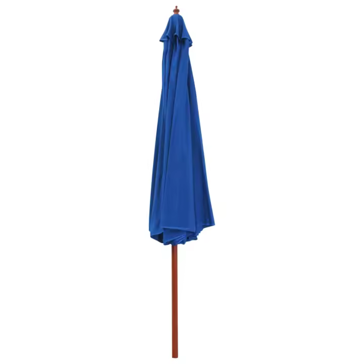 Sombrilla de Jardín con Palo de Madera Azul 350 cm - 1