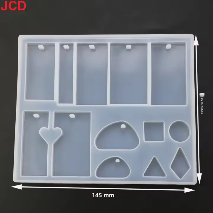 Molde De Silicona Para Colgante De Cristal JCD 1 Pieza Forma De Gota Y Elíptica Con Agujeros Para Joyería DIY Tamaño 15x11x1cm - 1