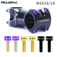 RISK 6PCS Tornillos De Manillar De Bicicleta De Titanio UltraLigeros M5x16mm/M5x18mm Para Road Y MTB Instalación De Manillar Y Gradiente - details 7