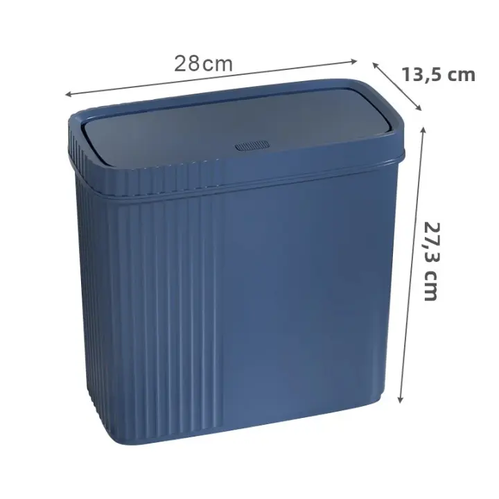 Basurero De Baño Tipo Presión Con Cubierta a Prueba De Olores Recipiente De Basura Estrecho Para Sala De Estar Y Dormitorio - 1