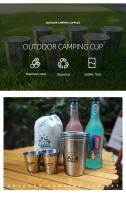Juego De Copas De Acero Inoxidable 304 Para Camping Y Viajes 4/6/8PCS Copas Portátiles Para Agua Café Cerveza Picnic Barbecue - details 12