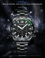 Reloj De Pulsera De Acero Inoxidable CRRJU Para Hombres Dial Luminoso Y Cronógrafo Estilo Casual Y Moda Reloj Masculino - details 0