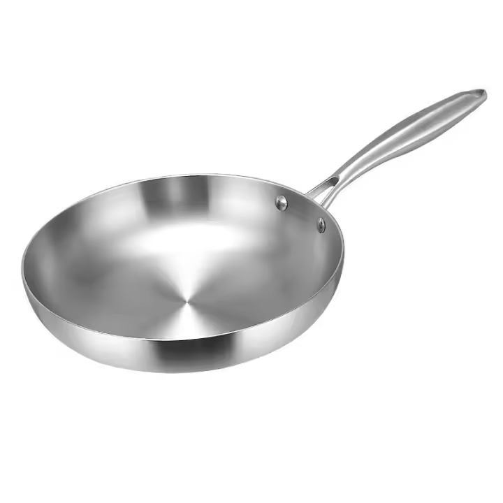 Sartén de freír 24/26/28cm Arce inoxidable 304 2mm Grueso wok pan 5 Capas Cocina profesional para Gas y inducción - 1