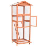 vidaXL Jaula para pájaros madera maciza de abeto 68x62x166 cm - details 1