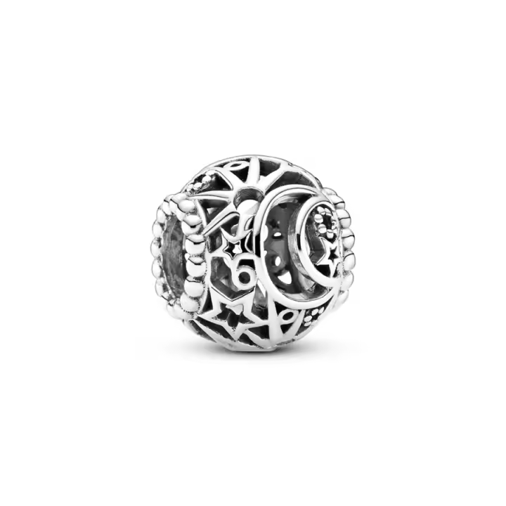 Pandora Charm en plata de ley en filigrana Sol, Estrellas y Luna 799183C00 , para Mujer - 1