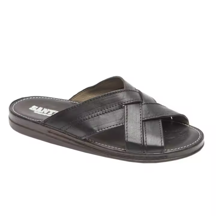 Sandalia Clasica Hombre Confort Piel Negro y Miel Marca:Perversa Referencia: 120 Negro MOYA  -Sandalia hombre muy confortable en piel negro y miel, con forro y planta de piel acolchada. Modelo Clasico con tiras cruzadas en la pala.  * Suela ligera . - 1