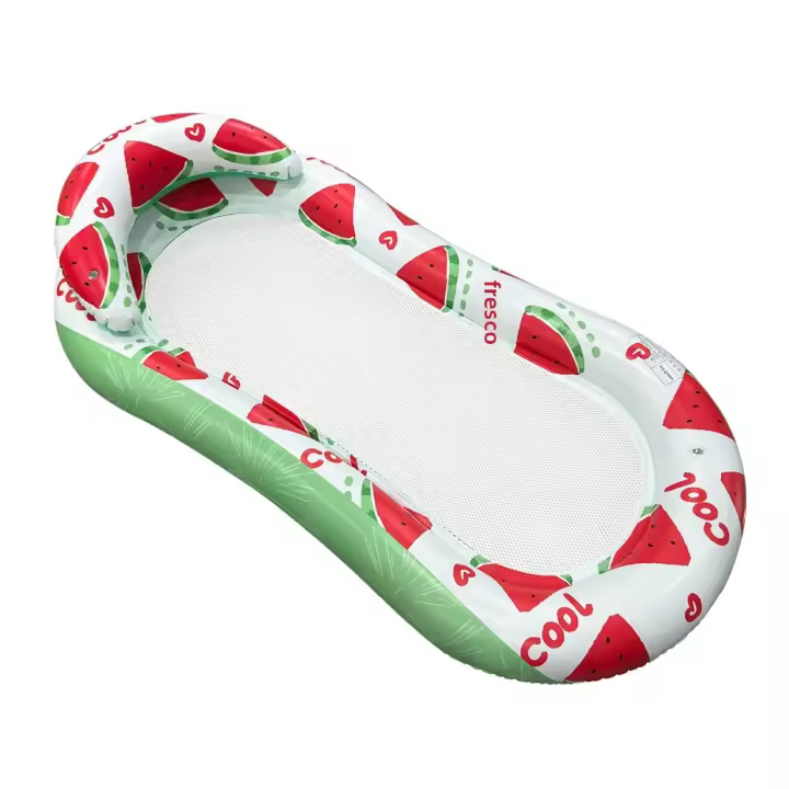 Cama Flotante Inflable De Sandía 1pc Asiento De Lujo Portátil Y Cómodo Para Playa Piscinas Adecuado Para Hombres Y Mujeres - 1