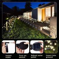 Lámpara De Vuelo De Mosca Solar Para Jardín IP65 Impermeable Con 6/8/10 Cabezas LED Iluminación De Camino Exterior Estrella Solar - details 4