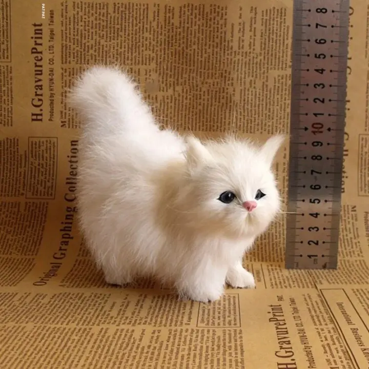 Juguete De Peluche De Gato Simulación Suave Muñeco De Peluche Modelo De Gatito Realista Para Niñas Y Niños Regalo De Cumpleaños O Día De San Valentín - 1