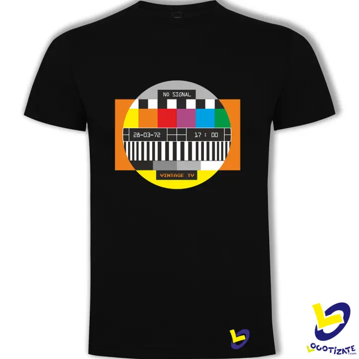 LOGOTIZATE - Camiseta Carta de Ajuste vintage - color negro - 100% algodón - manga corta - diseño único con la antigua carta de ajuste de TV - 1