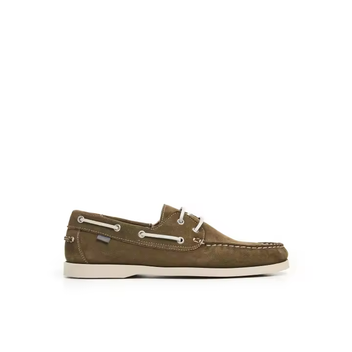 Lois 74371 Zapatos náuticos para hombre verdes en piel 74371-727 - 1