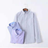 Camisa Casual Para Hombre De Algodón Oxford Con Rayas Y Bolsillo En Soltero Cuello Botón Manga Larga Ajustada Y Cómoda En Colores Variados - details 6